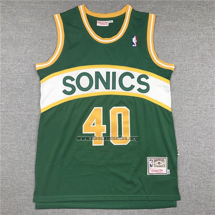 Camiseta Seattle SuperSonics Shawn Kemp NO 40 Historic Retro Verde